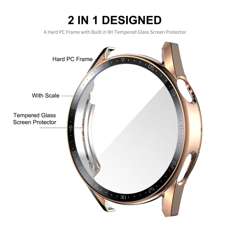 Per Huawei Watch GT 3 46mm ENKAY Cornice per PC + Custodia protettiva in vetro temperato con scala