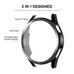Per Huawei Watch GT 3 46mm ENKAY Cornice per PC opaca + Custodia protettiva in vetro temperato con scala