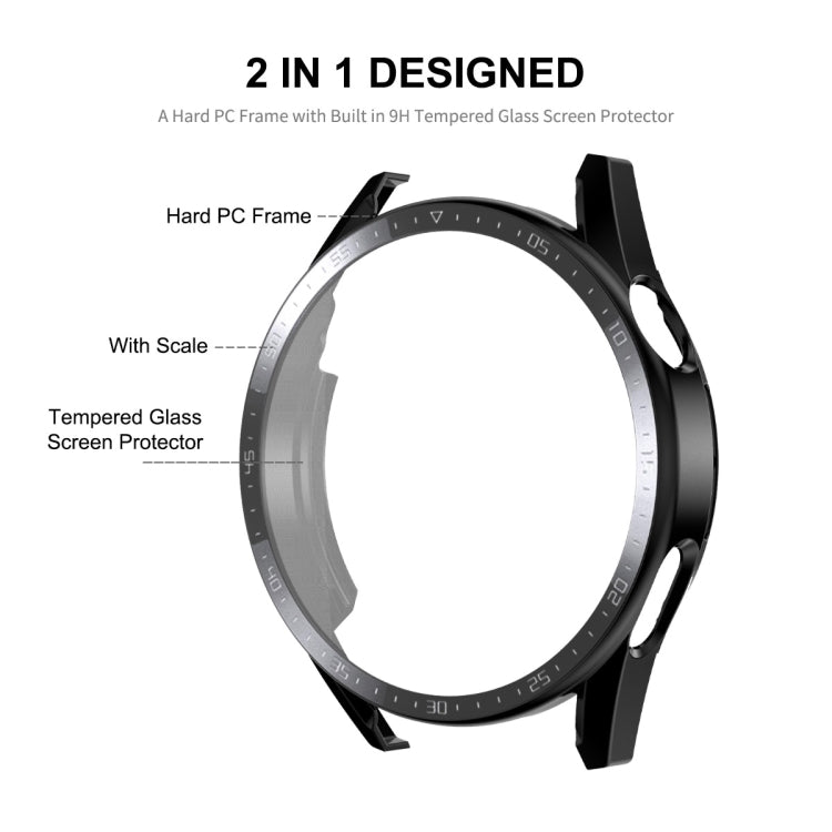 Per Huawei Watch GT 3 46mm ENKAY Cornice per PC opaca + Custodia protettiva in vetro temperato con scala