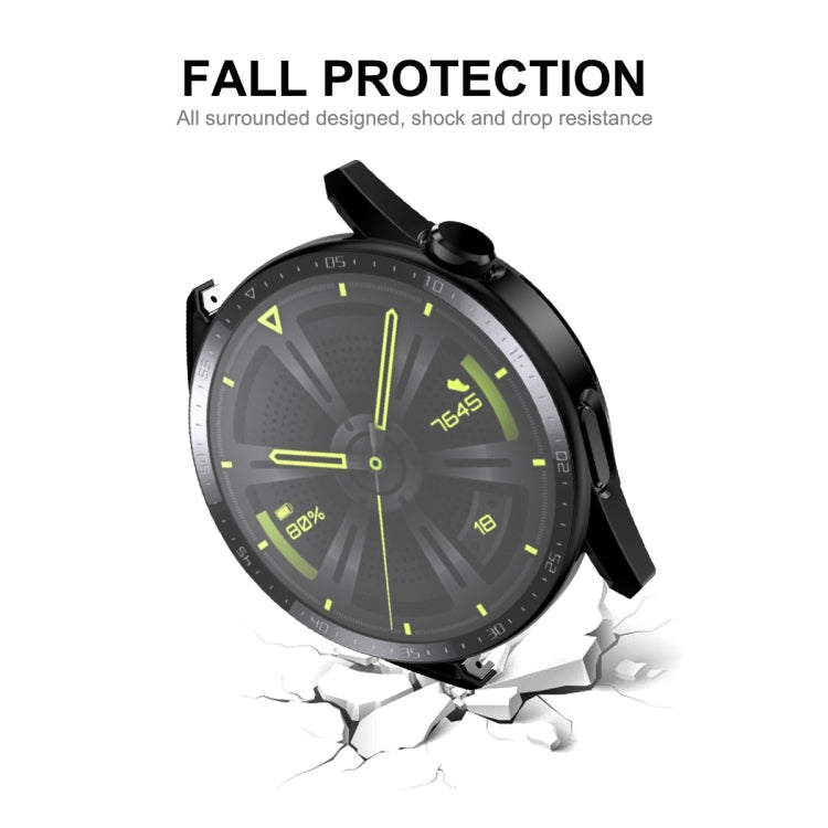 Per Huawei Watch GT 3 46mm ENKAY Cornice per PC opaca + Custodia protettiva in vetro temperato con scala