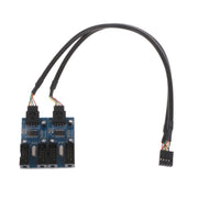 Computer desktop USB 2.0 a 9 pin Connettore breakout cavo di prolunga da 1 a 4 pin