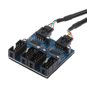 Computer desktop USB 2.0 a 9 pin Connettore breakout cavo di prolunga da 1 a 4 pin