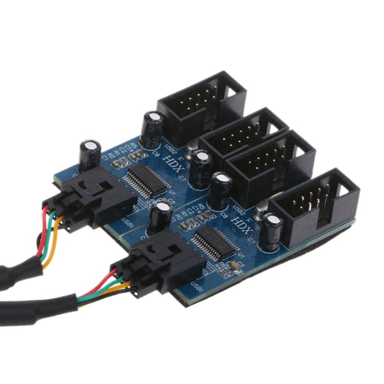 Computer desktop USB 2.0 a 9 pin Connettore breakout cavo di prolunga da 1 a 4 pin