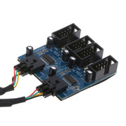 Computer desktop USB 2.0 a 9 pin Connettore breakout cavo di prolunga da 1 a 4 pin