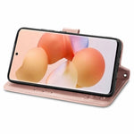 Custodia per telefono in pelle goffrata con chiusura a quattro foglie, For Xiaomi 12