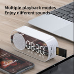 Z7 Digital Bluetooth 5.0 Altoparlante Multifunzione Specchio Sveglia Radio FM, Z7 (Black), Z7 (White), Z7 (Pink)