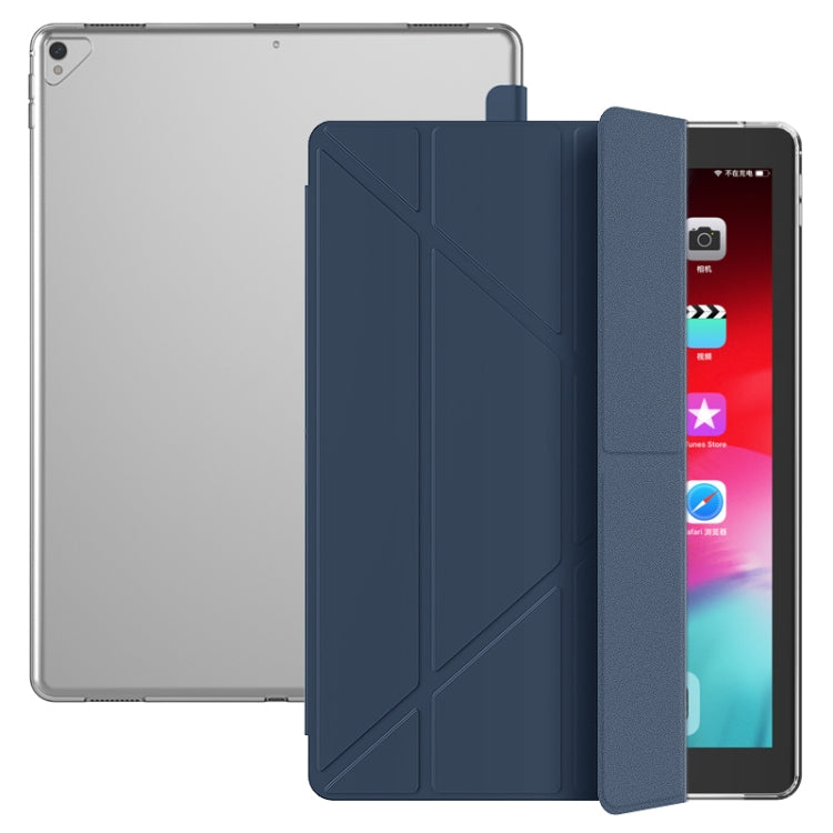 Custodia Smart Tablet in pelle con retro ribaltabile multi-pieghevole in TPU per iPad Pro 12,9 pollici 2015/2017