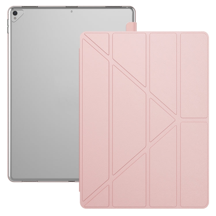 Custodia Smart Tablet in pelle con retro ribaltabile multi-pieghevole in TPU per iPad Pro 12,9 pollici 2015/2017