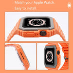 Cinturino in silicone con custodia per Apple Watch Series, 7 41mm / 6&SE&5&4 40mm / 3&2&1 38mm, 7 45mm / 6&SE&5&4 44mm / 3&2&1 42mm