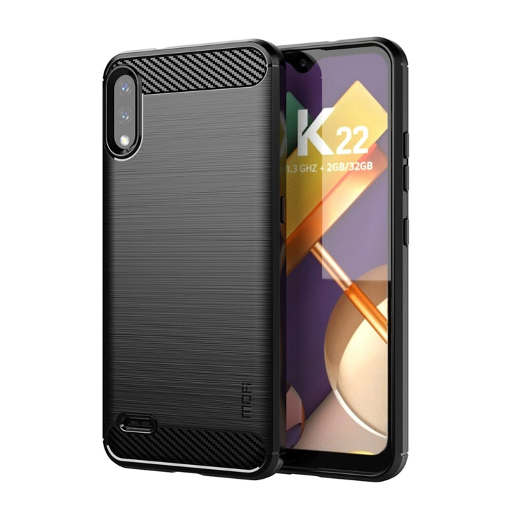 Custodia morbida in TPU MOFI Gentleness in fibra di carbonio spazzolata, For LG K22 / K22 Plus, For LG K42, For LG K52 / K62 / K62+ / Q52 / Q62, For LG K92, For Google Pixel 6A, For Motorola Moto G51  5G