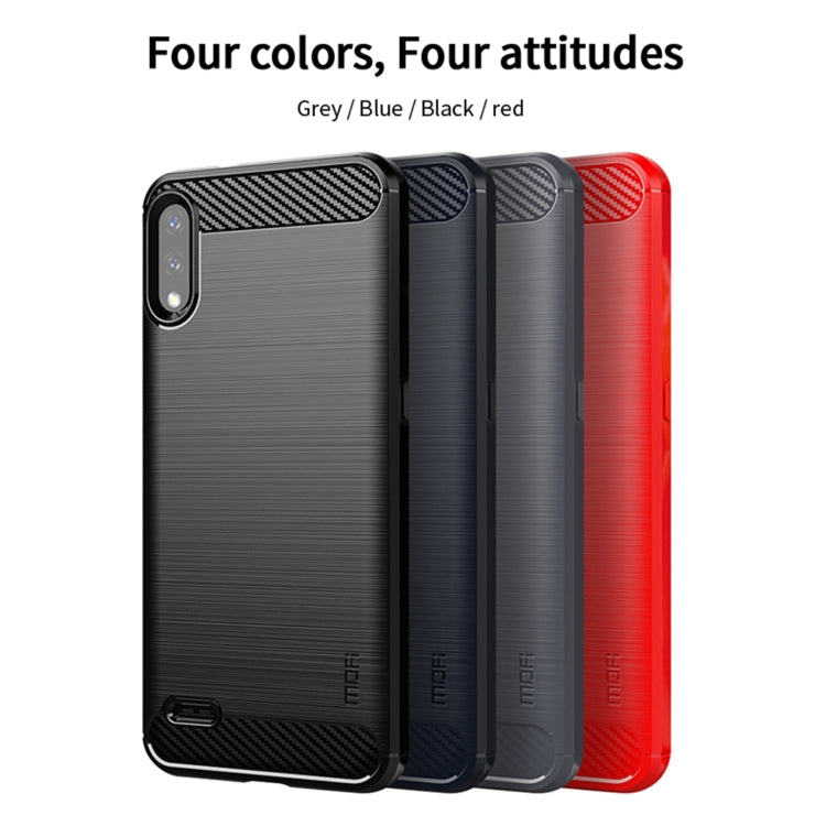 Custodia morbida in TPU MOFI Gentleness in fibra di carbonio spazzolata, For LG K22 / K22 Plus, For LG K42, For LG K52 / K62 / K62+ / Q52 / Q62, For LG K92, For Google Pixel 6A, For Motorola Moto G51  5G