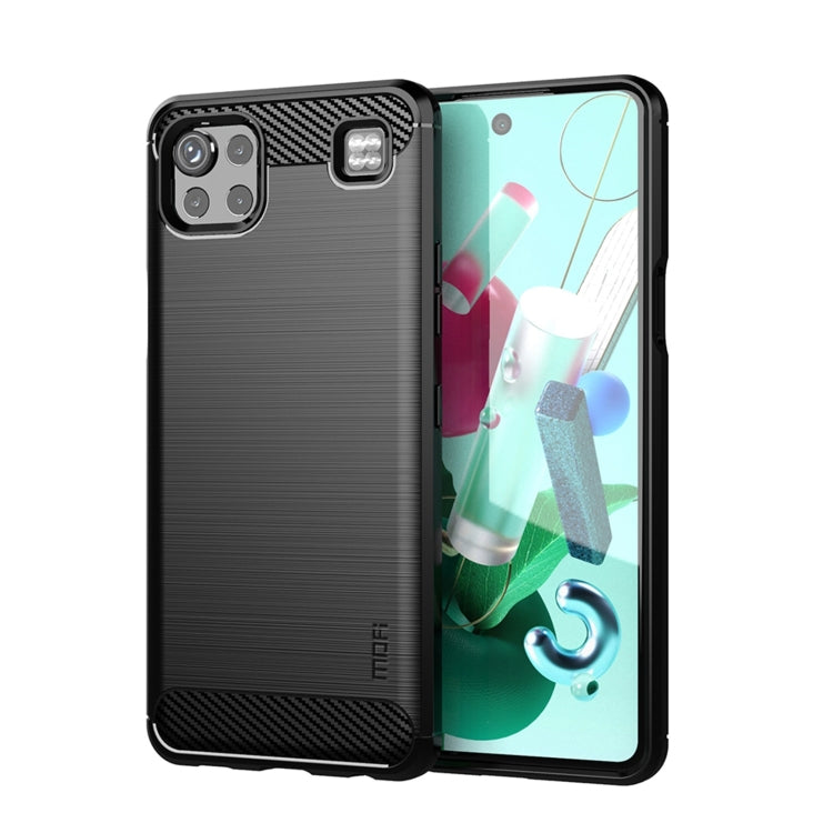 Custodia morbida in TPU MOFI Gentleness in fibra di carbonio spazzolata, For LG K22 / K22 Plus, For LG K42, For LG K52 / K62 / K62+ / Q52 / Q62, For LG K92, For Google Pixel 6A, For Motorola Moto G51  5G