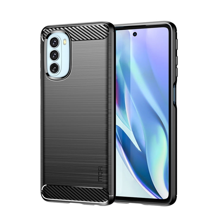 Custodia morbida in TPU MOFI Gentleness in fibra di carbonio spazzolata, For LG K22 / K22 Plus, For LG K42, For LG K52 / K62 / K62+ / Q52 / Q62, For LG K92, For Google Pixel 6A, For Motorola Moto G51  5G