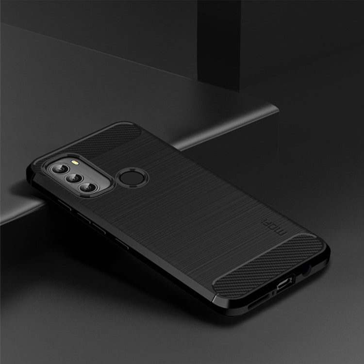 Custodia morbida in TPU MOFI Gentleness in fibra di carbonio spazzolata, For Motorola Moto G71 5G, For Motorola Moto G200 5G / Edge S30, For Motorola Moto G Power 2022