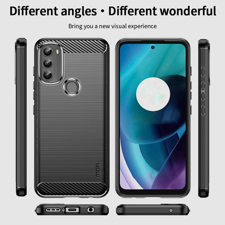 Custodia morbida in TPU MOFI Gentleness in fibra di carbonio spazzolata, For Motorola Moto G71 5G, For Motorola Moto G200 5G / Edge S30, For Motorola Moto G Power 2022