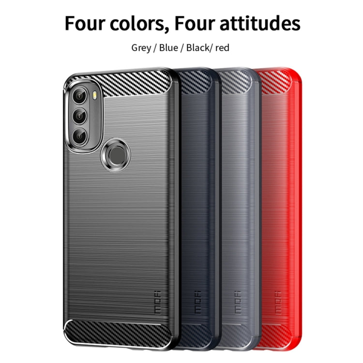 Custodia morbida in TPU MOFI Gentleness in fibra di carbonio spazzolata, For Motorola Moto G71 5G, For Motorola Moto G200 5G / Edge S30, For Motorola Moto G Power 2022