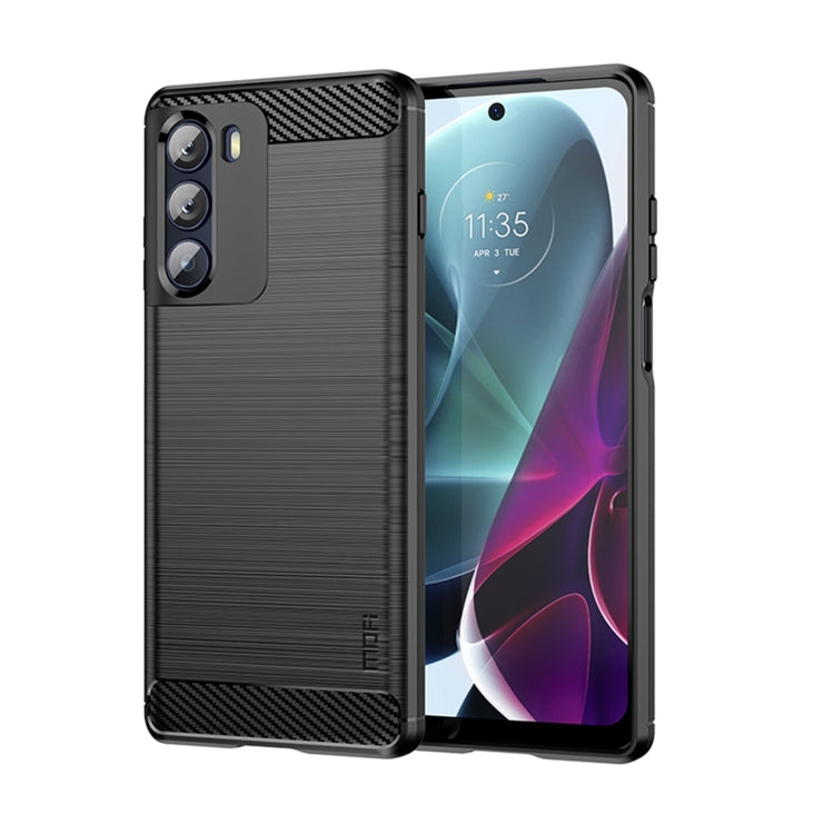 Custodia morbida in TPU MOFI Gentleness in fibra di carbonio spazzolata, For Motorola Moto G71 5G, For Motorola Moto G200 5G / Edge S30, For Motorola Moto G Power 2022