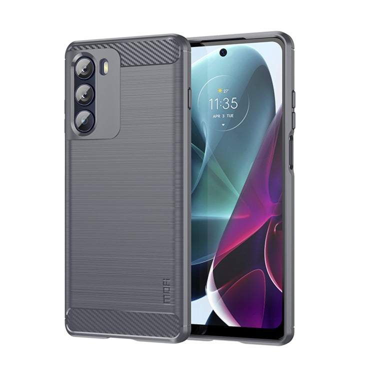 Custodia morbida in TPU MOFI Gentleness in fibra di carbonio spazzolata, For Motorola Moto G71 5G, For Motorola Moto G200 5G / Edge S30, For Motorola Moto G Power 2022