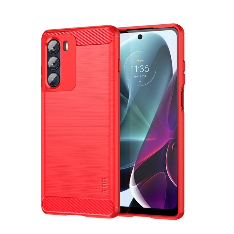 Custodia morbida in TPU MOFI Gentleness in fibra di carbonio spazzolata, For Motorola Moto G71 5G, For Motorola Moto G200 5G / Edge S30, For Motorola Moto G Power 2022