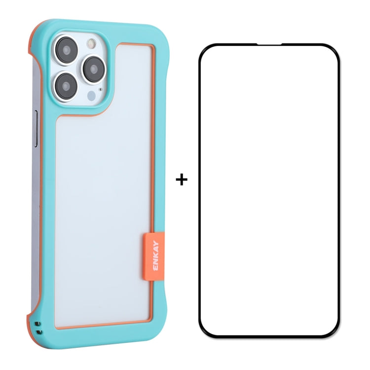 ENKAY Custodia per PC cava senza cornice + pellicola in vetro per iPhone 13 Pro Max, For iPhone 13 Pro Max