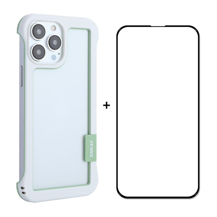 ENKAY Custodia per PC cava senza cornice + pellicola in vetro per iPhone 13 Pro Max, For iPhone 13 Pro Max