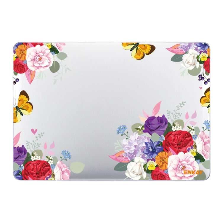 ENKAY Flower Series Pattern Laotop Custodia protettiva in cristallo per MacBook Pro 16,2 pollici A2485 2021, For MacBook Pro 16.2 inch A2485 2021/A2880 2023