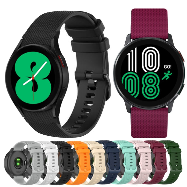 Cinturino in silicone a scacchi da 20 mm, For Samsung Galaxy Watch 4 40mm / 44mm, For Samsung Galaxy Watch 4 Classic 42mm / 46mm