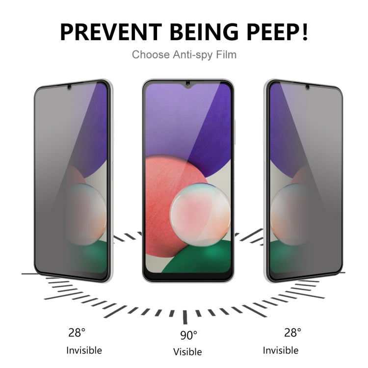 Per Samsung Galaxy A22 5G ENKAY Pellicola a schermo intero in vetro temperato anti-peeping da 28 gradi, For Samsung Galaxy A22 5G(1 PC), For Samsung Galaxy A22 5G(2 PCS), For Samsung Galaxy A22 5G(5 PCS)