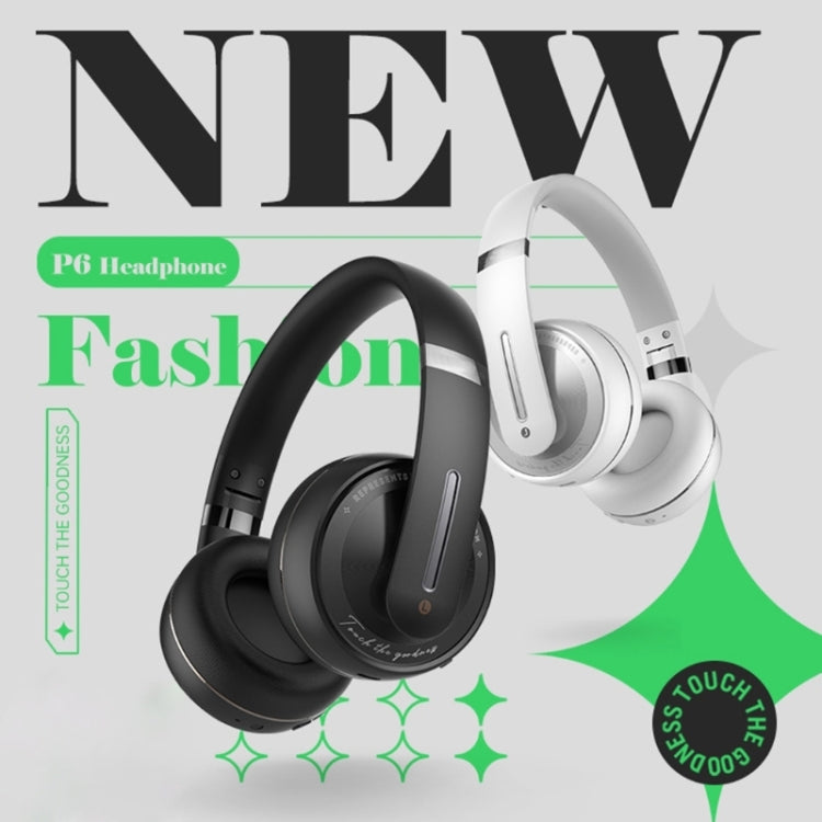 Auricolare stereo wireless Fingertime P6 Bluetooth 5.1 con microfono, Black, White