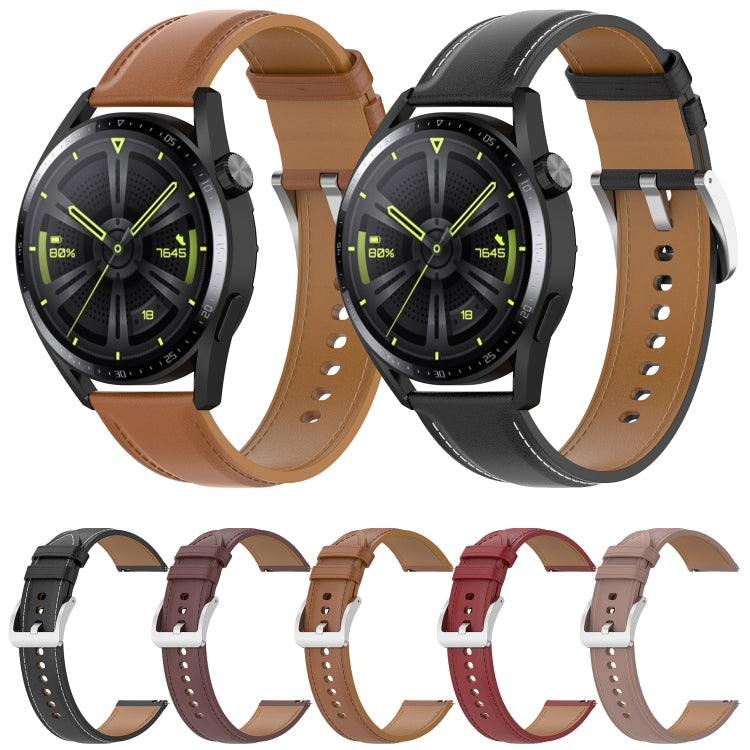 Cinturino in filo per cucire con trama di vitello, For Samsung Galaxy Watch 3 45mm, For Samsung Galaxy Watch 46mm, For Samsung Galaxy Gear S3 Classic / Gear S3 Frontier