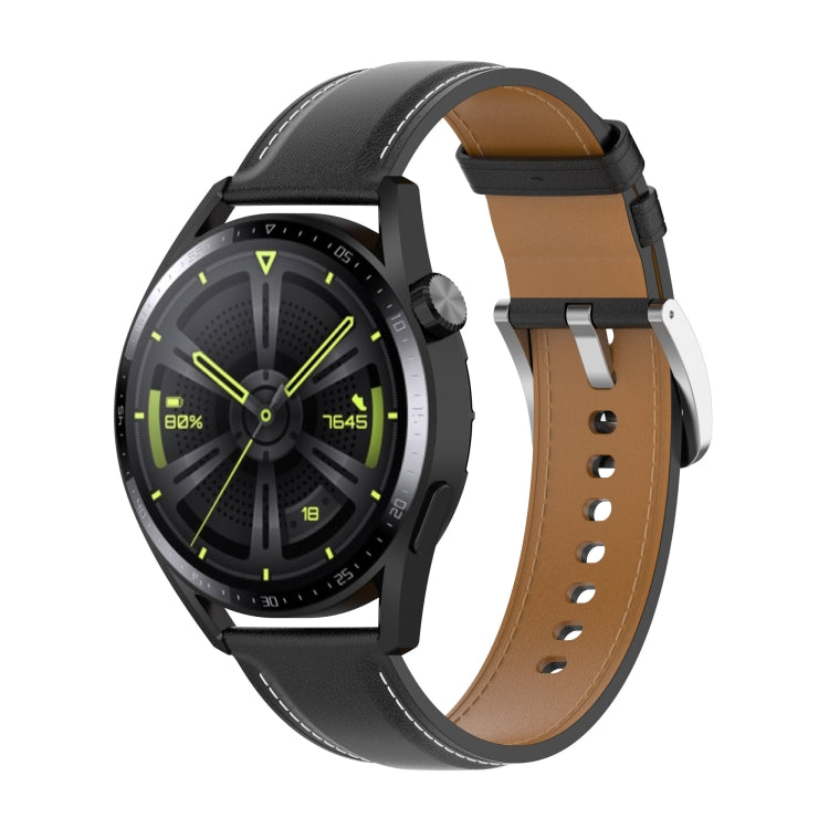 Cinturino in filo per cucire con trama di vitello, For Samsung Galaxy Watch 3 45mm, For Samsung Galaxy Watch 46mm, For Samsung Galaxy Gear S3 Classic / Gear S3 Frontier