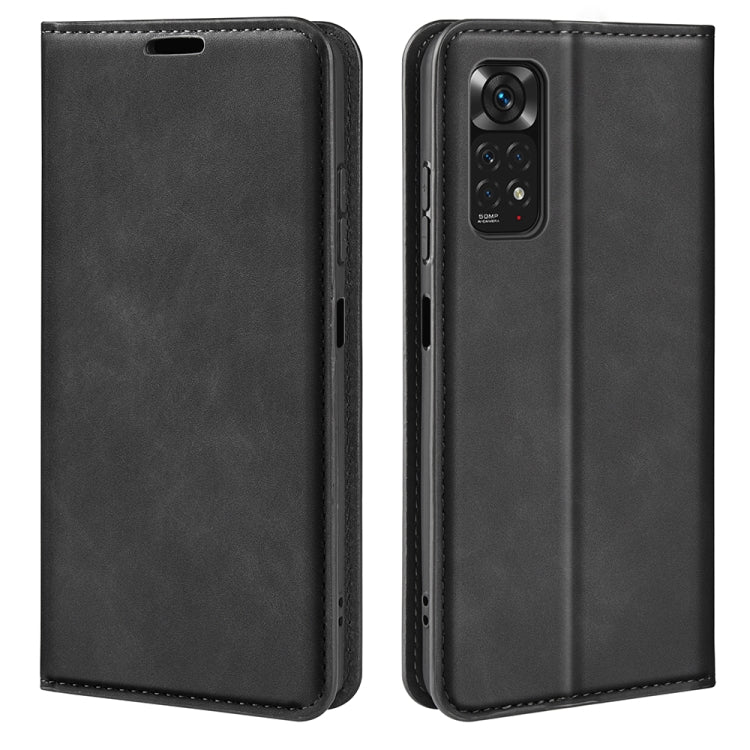 Per Xiaomi Redmi Note 11 4G / Note 11S Custodia per telefono in pelle con aspirazione magnetica retro-pelle, For Xiaomi Redmi Note 11 4G