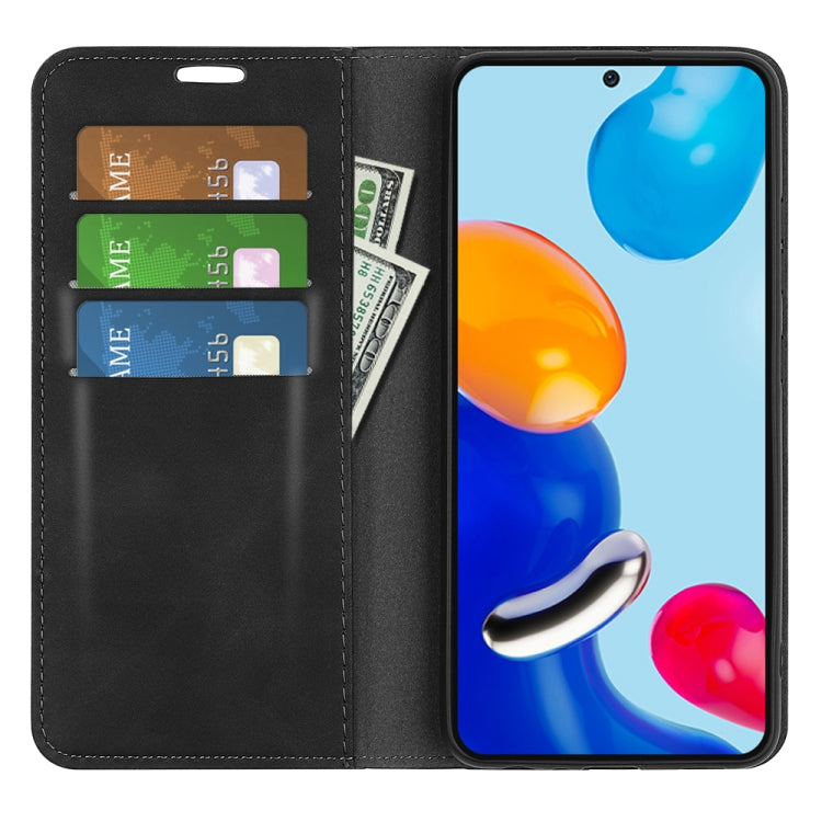 Per Xiaomi Redmi Note 11 4G / Note 11S Custodia per telefono in pelle con aspirazione magnetica retro-pelle, For Xiaomi Redmi Note 11 4G