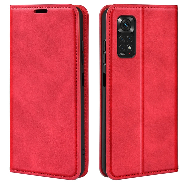 Per Xiaomi Redmi Note 11 4G / Note 11S Custodia per telefono in pelle con aspirazione magnetica retro-pelle, For Xiaomi Redmi Note 11 4G