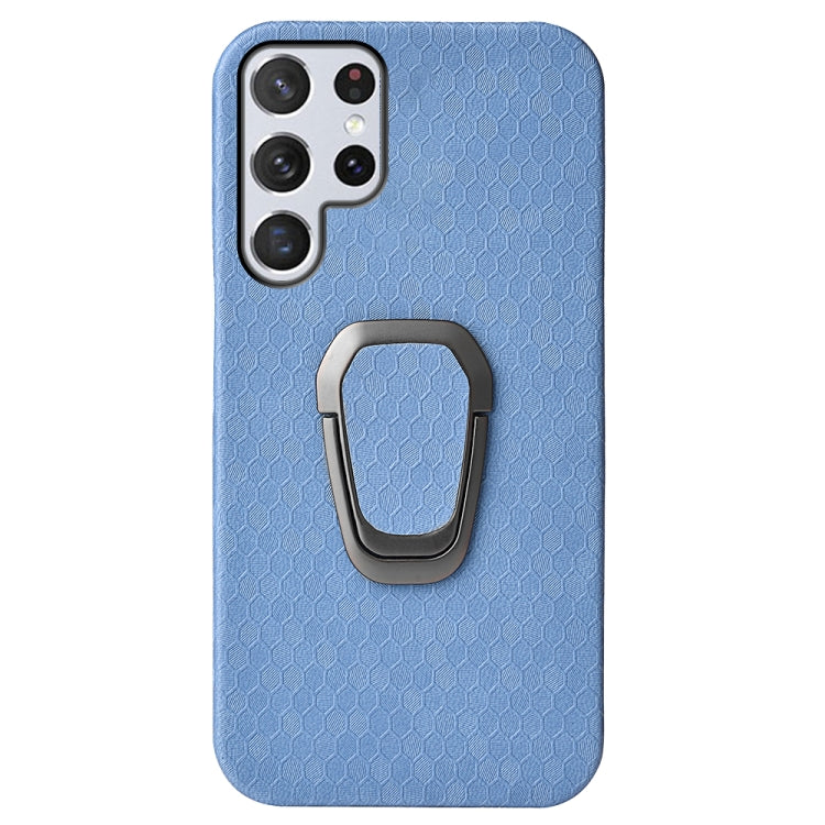 Custodia per telefono in PU a nido d'ape con supporto ad anello per Samsung Galaxy S22 Ultra 5G, For Samsung Galaxy S22 Ultra 5G