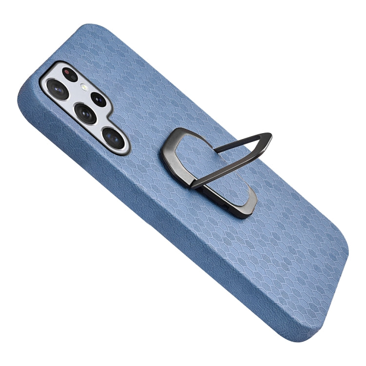 Custodia per telefono in PU a nido d'ape con supporto ad anello per Samsung Galaxy S22 Ultra 5G, For Samsung Galaxy S22 Ultra 5G