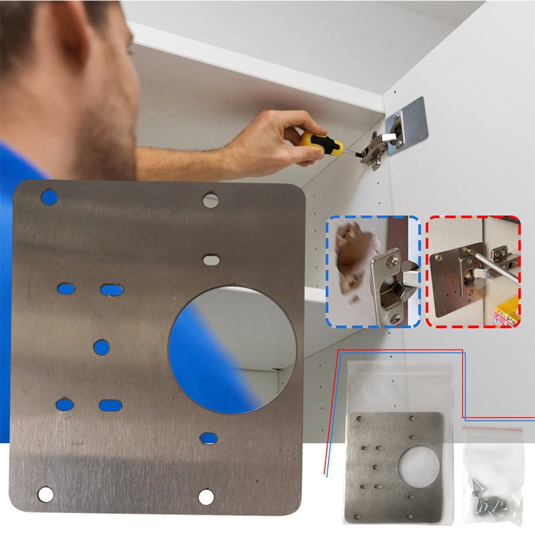 Piastra di riparazione cerniera Piastra di riparazione cerniera in acciaio inossidabile per armadio, Hinge Repair