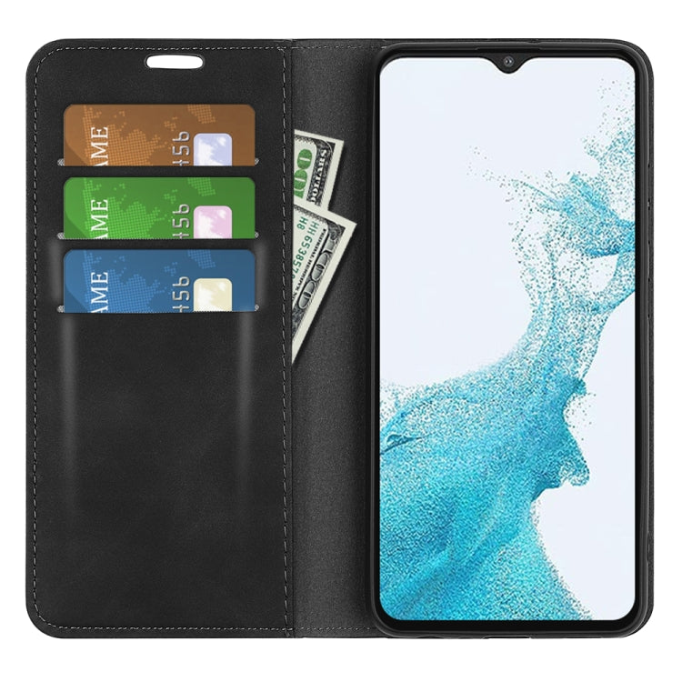 Per Samsung Galaxy A23 5G Custodia per telefono in pelle con aspirazione magnetica retro-pelle, For Samsung Galaxy A23 5G