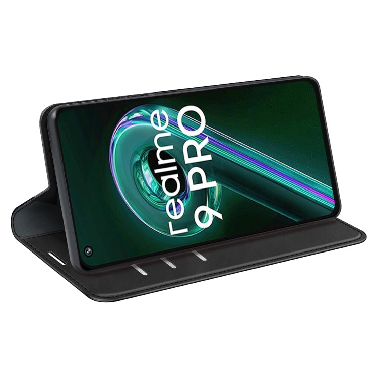Per OPPO Realme 9 Pro Custodia per telefono in pelle con aspirazione magnetica retro-pelle, For OPPO Realme 9 Pro