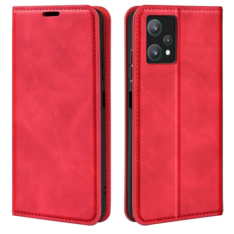 Per OPPO Realme 9 Pro Custodia per telefono in pelle con aspirazione magnetica retro-pelle, For OPPO Realme 9 Pro