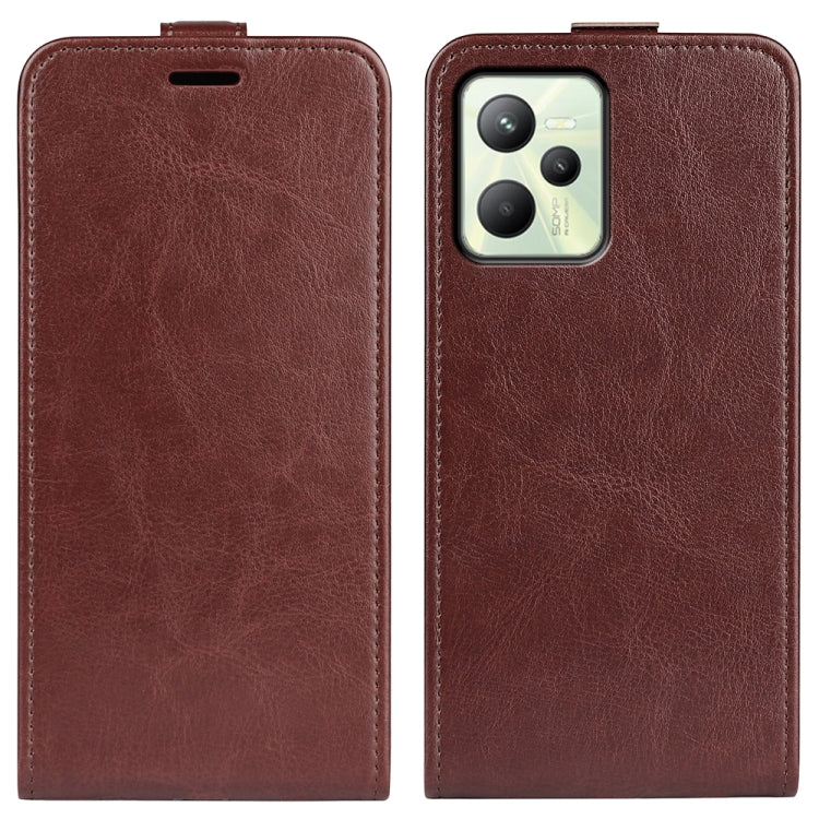 Per OPPO Realme C35 R64 Custodia per telefono in pelle con vibrazione verticale Texture, For OPPO Realme C35