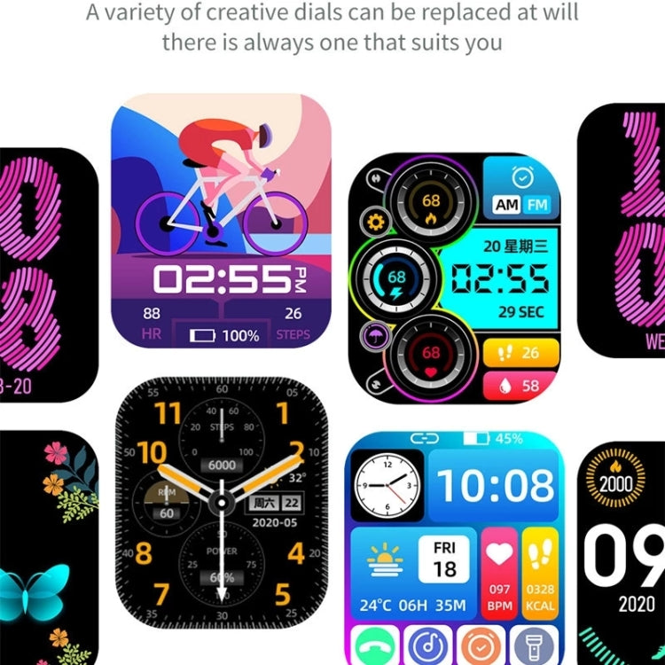 AW18 Smart Watch con schermo a colori da 1,69 pollici, supporto per chiamate Bluetooth / monitoraggio della frequenza cardiaca