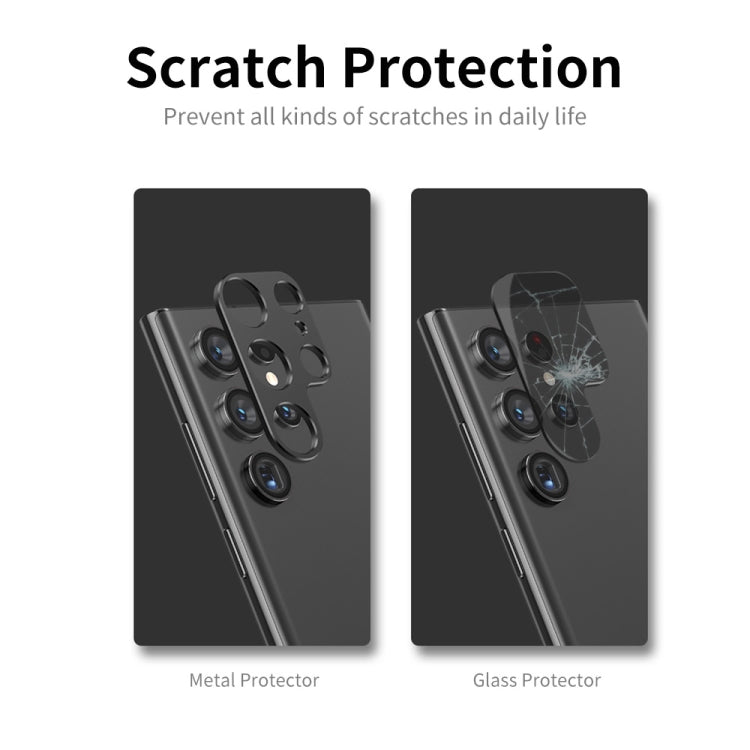 Per Samsung Galaxy S22 Ultra 5G ENKAY Protezione per obiettivo della fotocamera in lega di alluminio Copertura completa