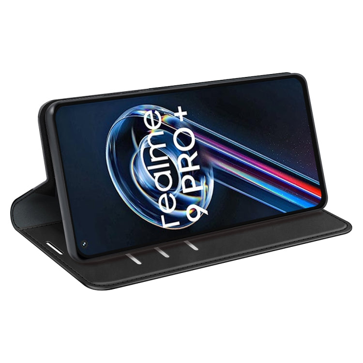 Custodia per telefono in pelle con aspirazione magnetica retro-pelle, For OPPO Realme 9 Pro+