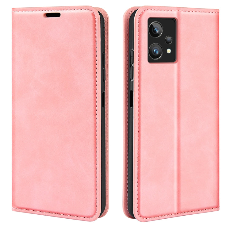 Custodia per telefono in pelle con aspirazione magnetica retro-pelle, For OPPO Realme 9 Pro+