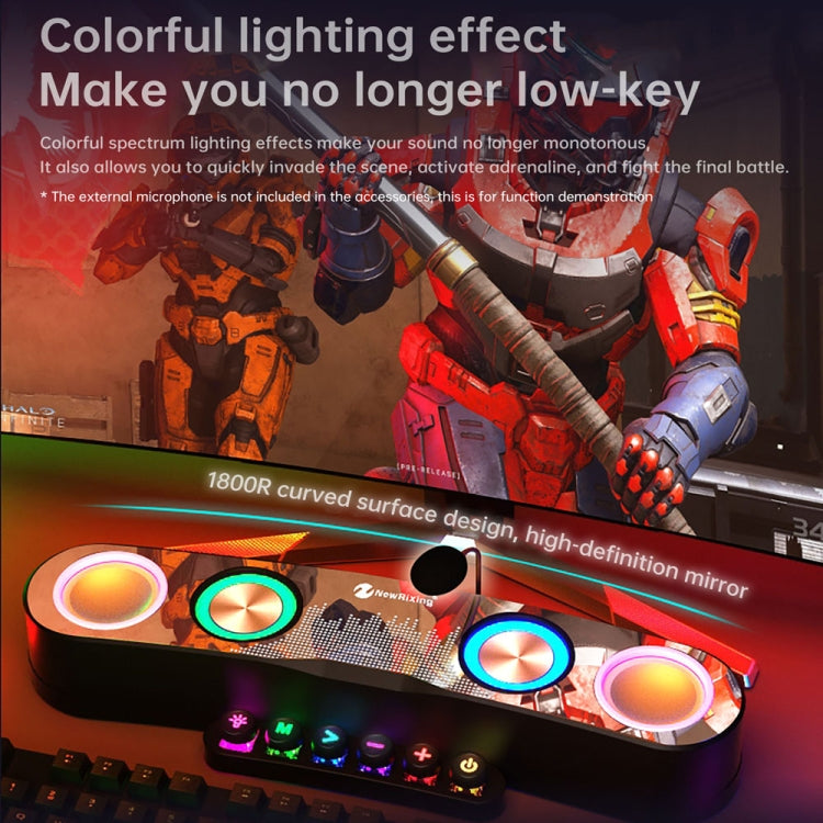 Newrixing NR555 Desktop colorato LED Gaming Altoparlante Bluetooth Supporto TF e FM
