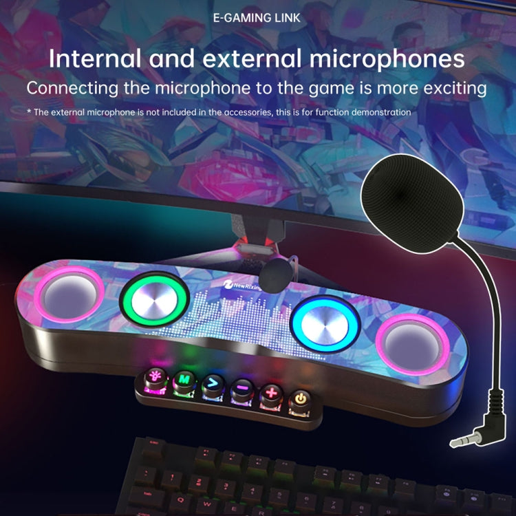 Newrixing NR555 Desktop colorato LED Gaming Altoparlante Bluetooth Supporto TF e FM