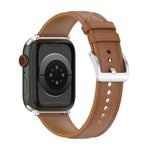 Cinturino per orologio cucito in pelle bovina di strato superiore per Apple Watch Series, 7 41mm / 6&SE&5&4 40mm / 3&2&1 38mm 20mm, 7 45mm / 6&SE&5&4 44mm / 3&2&1 42mm 22mm, 7 41mm / 6&SE&5&4 40mm / 3&2&1 38mm 22mm                                      ...