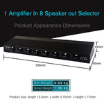 Amplificatore audio 100W 1 in 8 out con switch altoparlanti