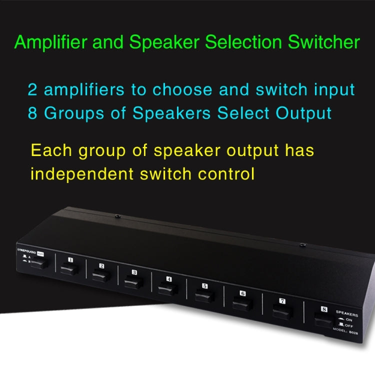 Commutatore audio 2 ingressi 8 uscite 100W